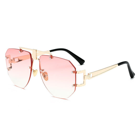 Metal frameless women's sunglasses