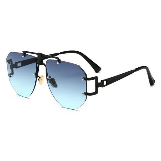 Metal frameless women's sunglasses