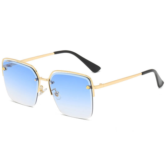 Half Metal Frame Two-colour Fashion Sunglasses