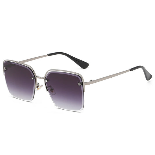 Half Metal Frame Two-colour Fashion Sunglasses