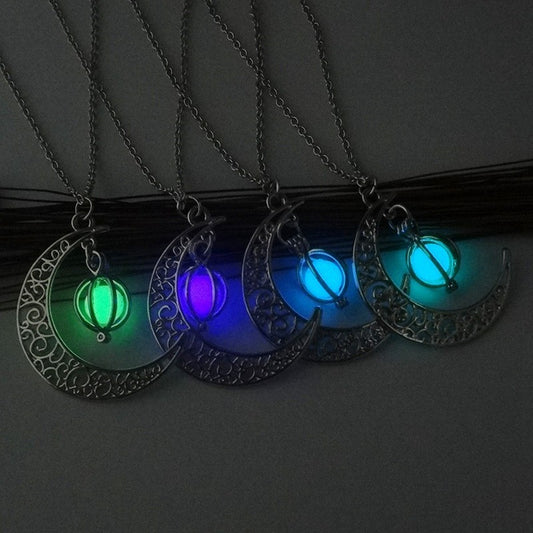 Natural Stone Luminous Pendant Necklace