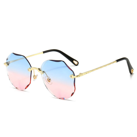 Women Rimless Trimmed Sunglasses