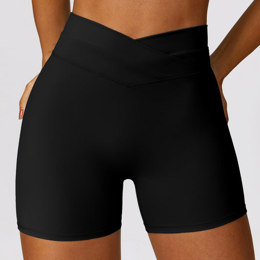 Gym Shorts Brushed Cross High-waisted