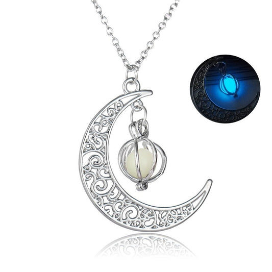 Natural Stone Luminous Pendant Necklace